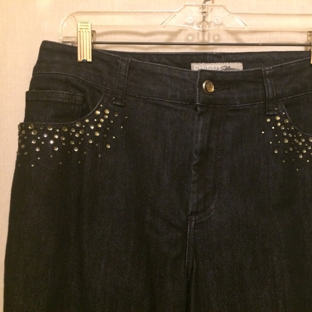 Chicos Rhinestone Black Jeans - Picture 4 of 7